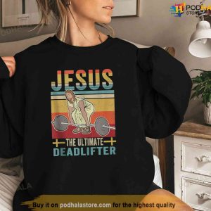 Vintage Jesus The Ultimate Deadlifter Funny Christian Gym Tank Top Shirt Jesus Merch 3