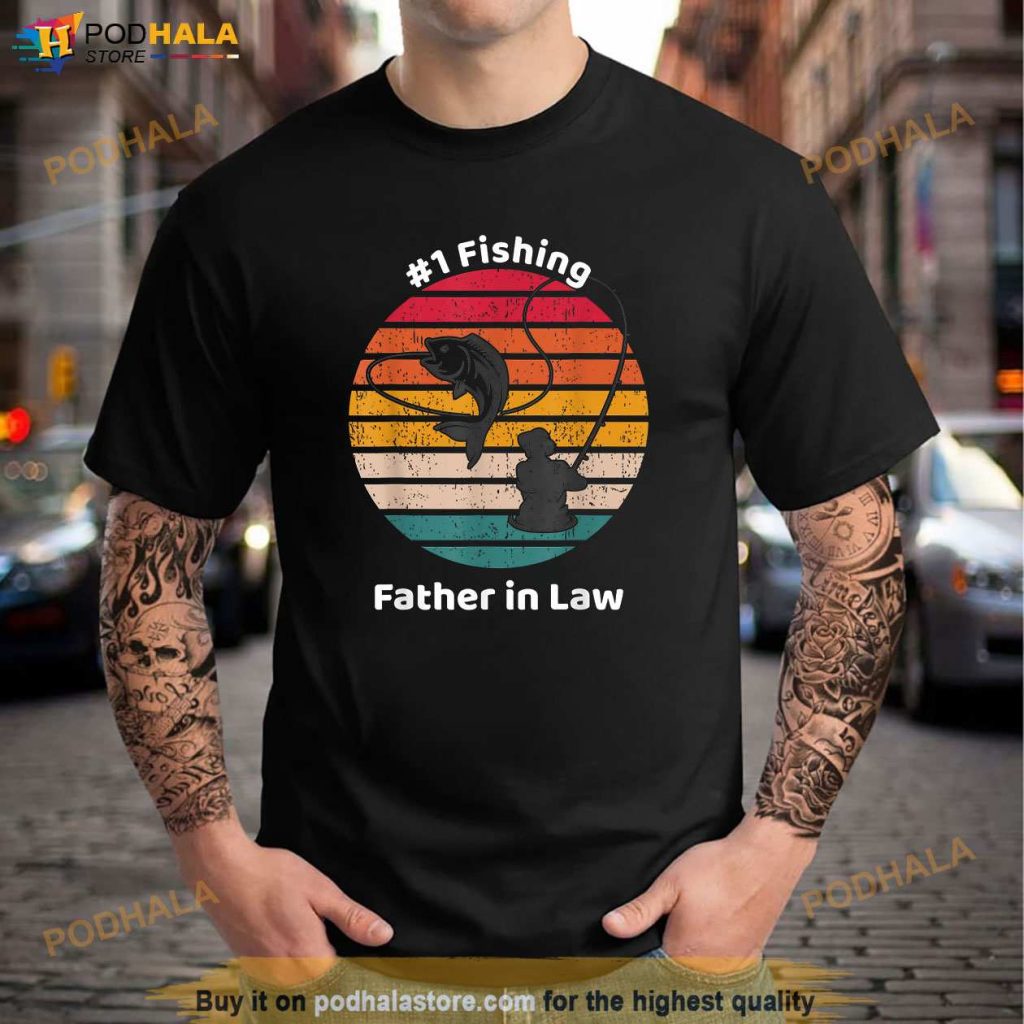 1 Fishing Father In Law Graphic Fisherman Fathers Day Gift Shirt