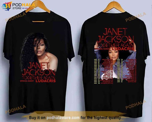 90s Janet Jackson 2023 Tour Shirt, Together Again Special Guest Ludacris
