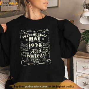 95th Birthday Awesome Since May 1928 95 Years Old Gift Men Shirt 3