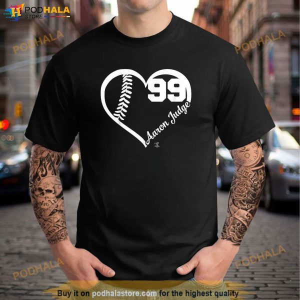 Aaron Judge Heart Number Apparel Shirt, Aaron Judge Baseball Shirt