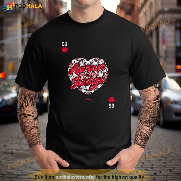 Aaron Judge of Hearts New York Baseball Player Valentines Shirt, New York Yankees Gift