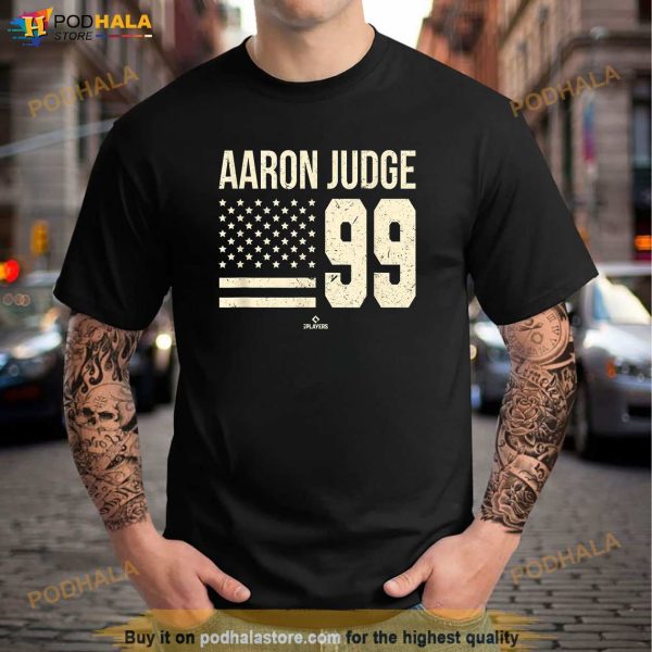 Aaron Judge Vintage Flag MLBPA New York Patriotic Shirt