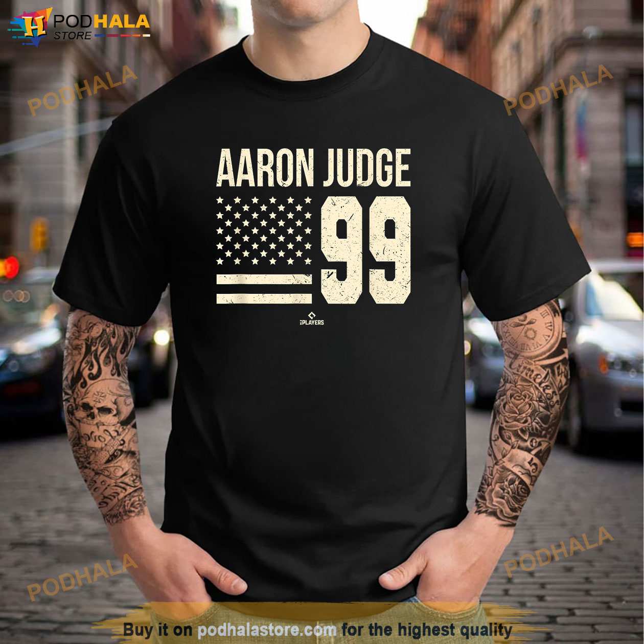 Aaron Judge Vintage Flag MLBPA New York Patriotic Shirt - Bring
