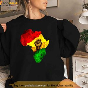 Africa Map Rising Hand Juneteenth African Pride Freedom Day Shirt