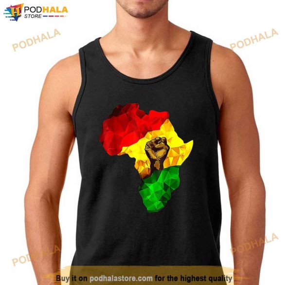 Africa Map Rising Hand Juneteenth African Pride Freedom Day Shirt