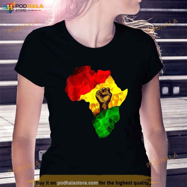 Africa Map Rising Hand Juneteenth African Pride Freedom Day Shirt