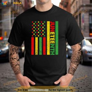 African American Flag Juneteenth Tee Women Men Kids Boys Shirt