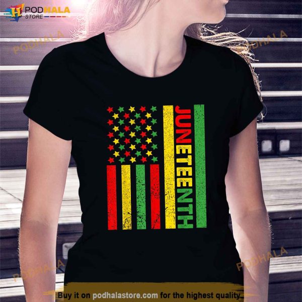 African American Flag Juneteenth Tee Women Men Kids Boys Shirt