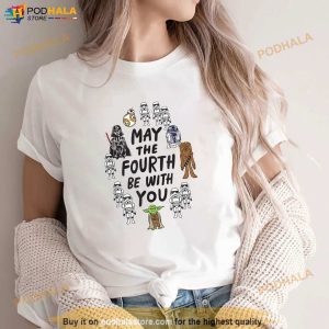Amazon Essentials Star Wars May The Fourth Be With You Doodle Characters Shirt 2