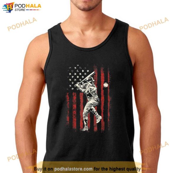 American Flag Baseball Team Gift for Men Boys Shirt
