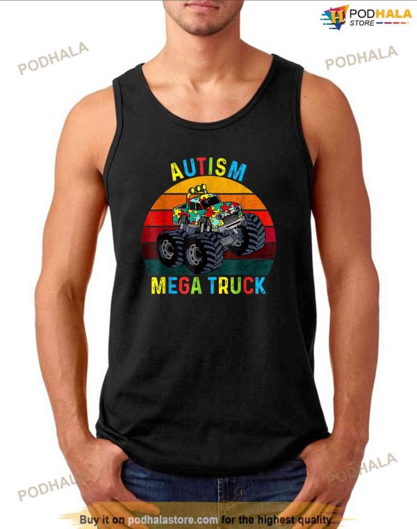 Autism Mega Truck Men Women Kids Funny Autism Awareness Shirt