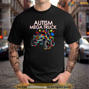 Autism Mega Truck Men Women Kids Funny Autism Awareness T-Shirt
