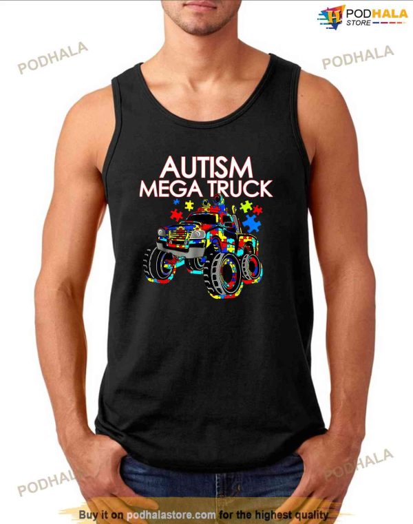 Autism Mega Truck Men Women Kids Funny Autism Awareness T-Shirt