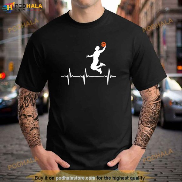 Basketball Heartbeat Shirts for Men and Boys Shirt