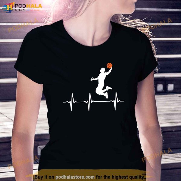 Basketball Heartbeat Shirts for Men and Boys Shirt