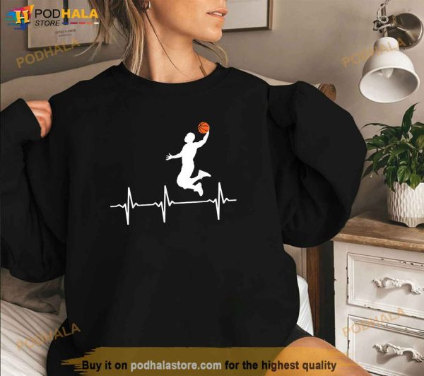 Basketball Heartbeat Shirts for Men and Boys Shirt