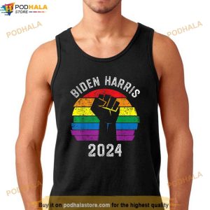 Biden Harris 2024 Blm Lgbt Rainbow Gay Pride Election Retro Shirt 3