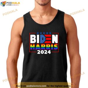 Biden Harris 2024 Rainbow Flag Gay Pride Lgbt Democrat Shirt 3