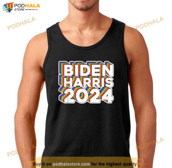 Biden Harris 2024 Rainbow Gay Pride LGBT Democrat Shirt