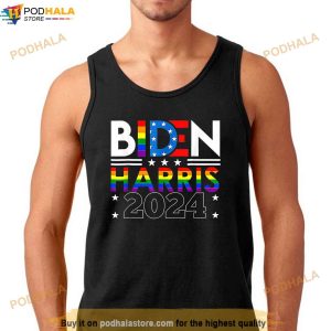 Biden Harris 2024 Rainbow LGBT Flag Gay Pride Shirt
