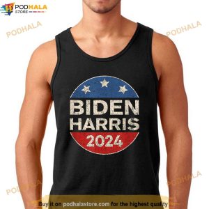 Biden Harris 2024 Retro Vintage Button Reelect Campaign Shirt 3