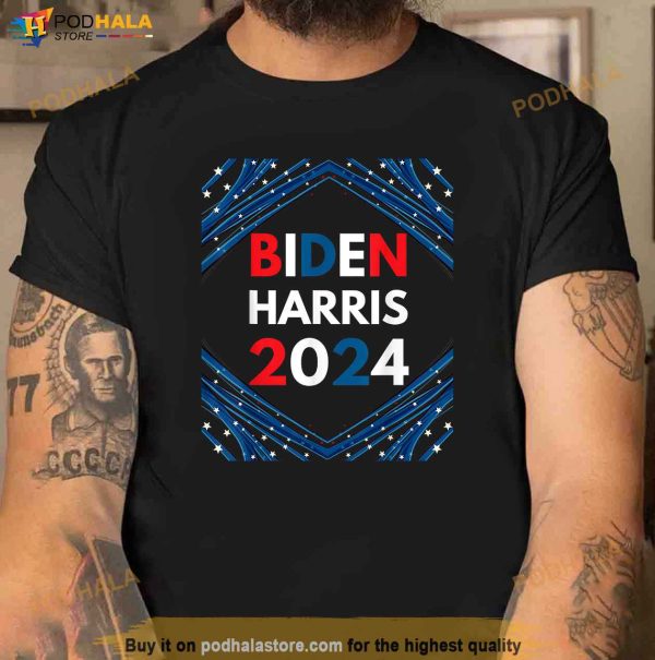 BIDEN HARRIS Red White Blue 4th July Patriotic Political Tee Shirt