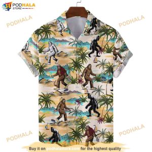 Bigfoot Hawaiian Shirt For Men Women Sasquatch Tropical Summer Aloha Hawaii 3