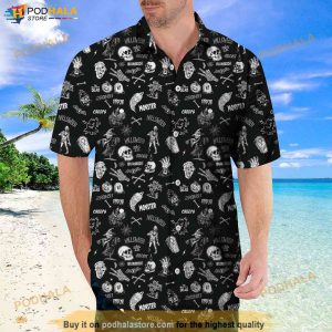 Black Skull And Skeleton Hawaiian Shirt Aloha Hawaiian Shirt 3d Beach Summer 3