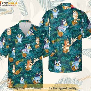 Bluey And Friends Hawaiian Shirt 3D, Bluey Adult Shirt