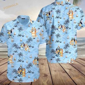 Bluey Hawaiian 3D Shirt, Bluey Dad Shirt, Fathers Day Gift