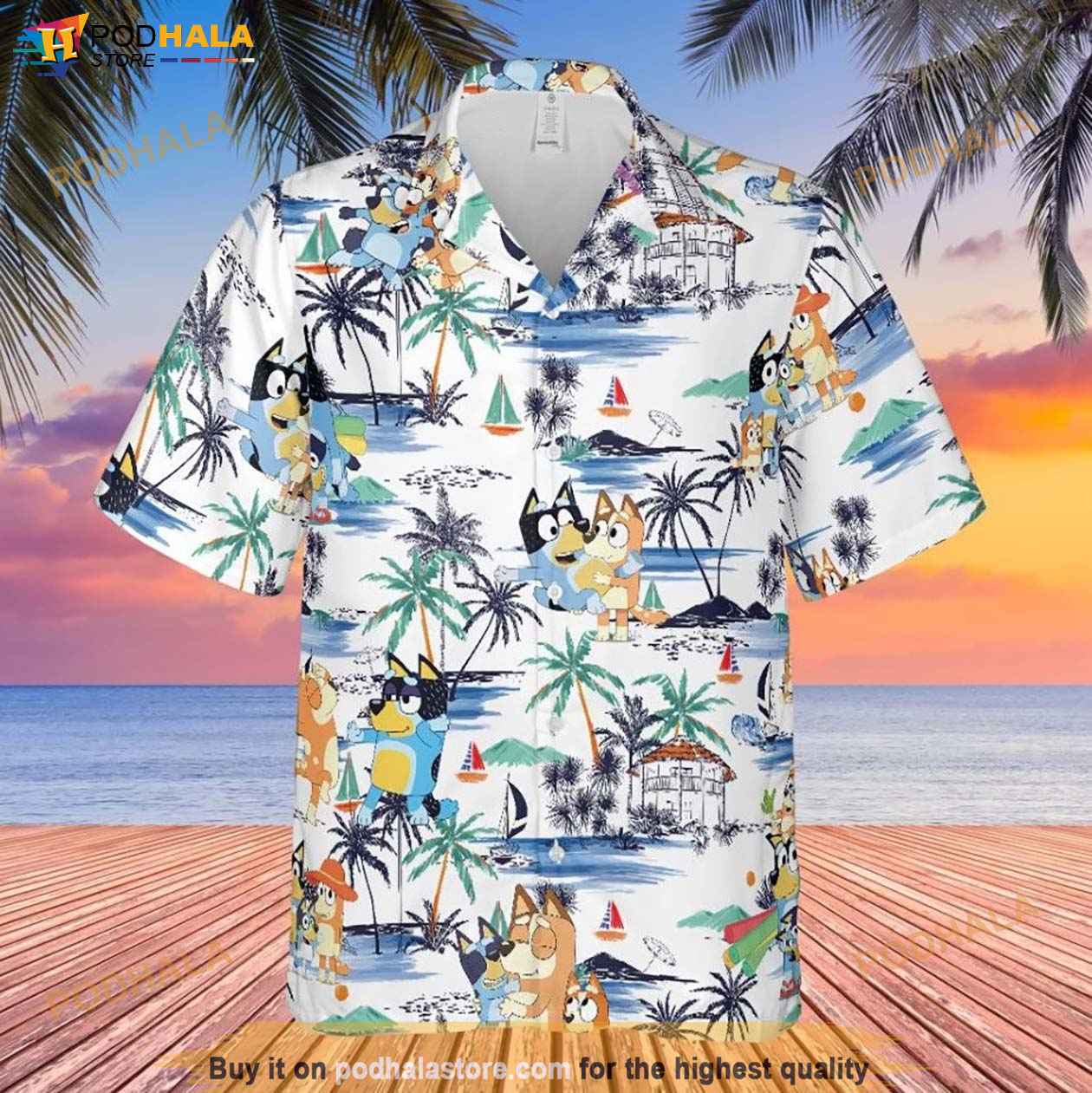 Bluey Hawaiian Shirt, Bluey Hawaiian Dad Life Family Shirt US Size