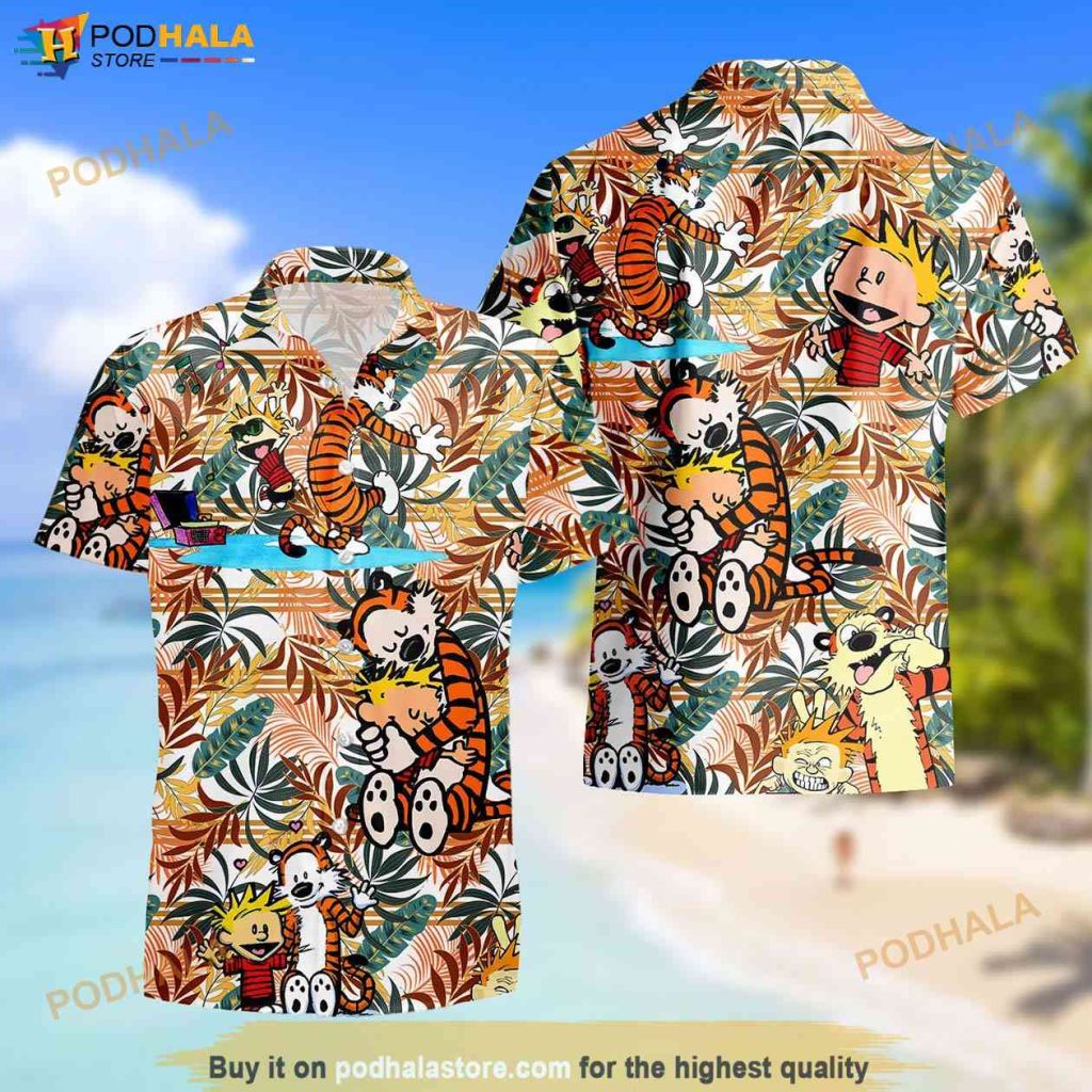 Calvin and Hobbes Hawaiian Shirt, Summer Gift
