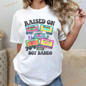 Cassette Tapes Raised On 90s Boy Bands Shirt, Retro 90s 90s Band TShirt