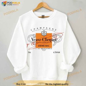Champagne Veuve Rose Sweatshirt, Champagne Tennis Club, Orange Champagne Rosé Label