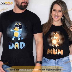 Custom Dad Mom Bluey Sweatshirt TShirt, Dad Bluey Shirt, Mom Bluey Shirt