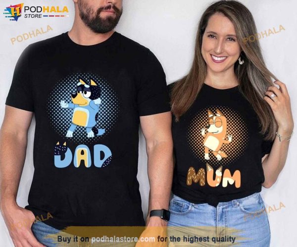 Custom Dad Mom Bluey Sweatshirt TShirt, Dad Bluey Shirt, Mom Bluey Shirt