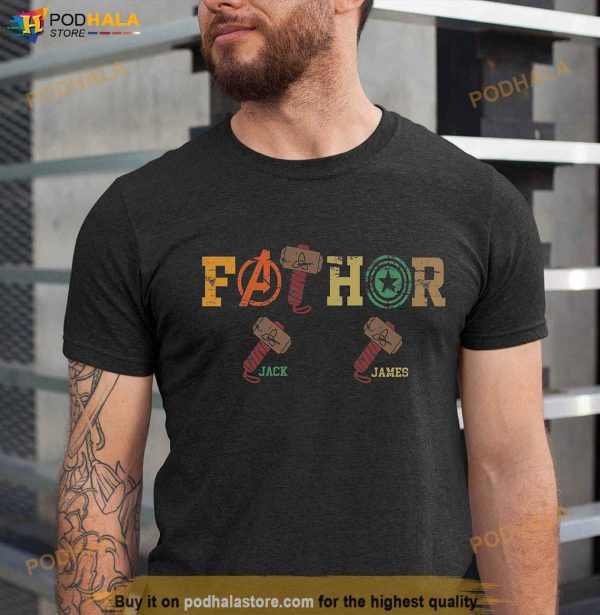Custom Fathor Dad Shirt, Dad Shirt With Kids Names, Father’s Day Gift