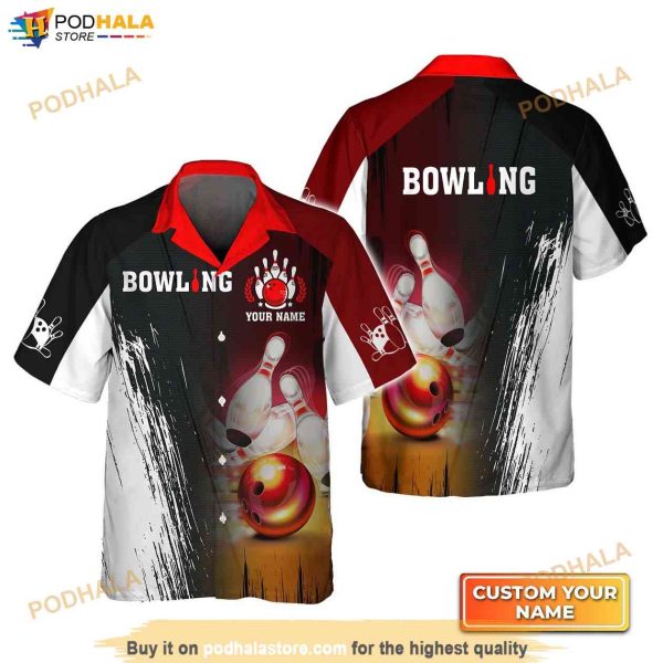 Custom Name Bowling Hawaiian Shirt, Personalized Gift for Bowling Lovers