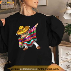 Dabbing Mexican Poncho Cinco De Mayo Boys Men Sombrero Dab Shirt 3