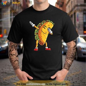 Dabbing Taco Cinco De Mayo Funny Boys Men Mexican Food Dab Shirt 2