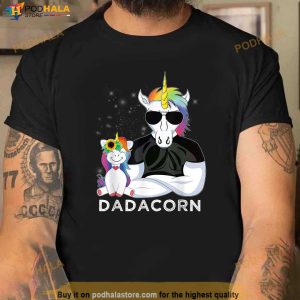 Dadacorn Muscle Unicorn Dad Baby Daughter Fathers Day Gift Shirt