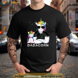 Dadacorn Muscle Unicorn Dad Baby Daughter Fathers Day Gift Shirt 3