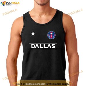 Dallas City 214 Round Badge With Stars Texas Designer Shirt 2