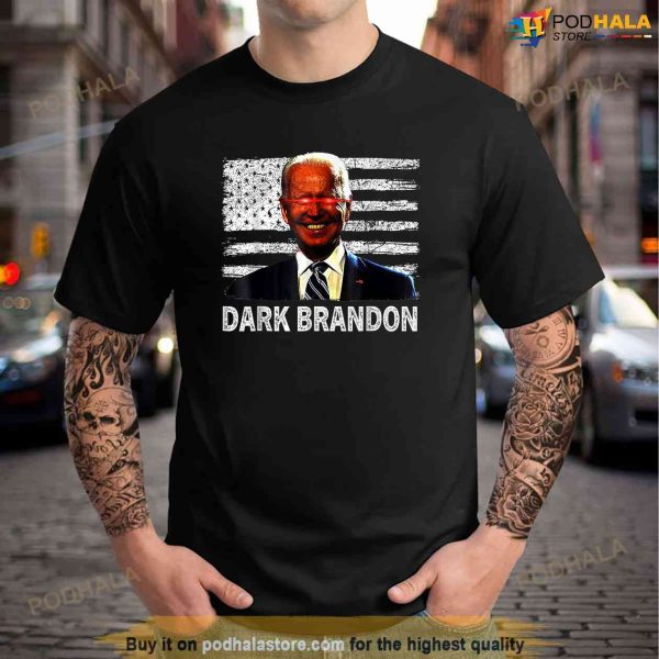 Dark Brandon Funny Biden Saving America Flag Political Shirt