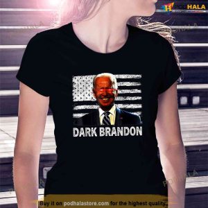 Dark Brandon Funny Biden Saving America Flag Political Shirt 3
