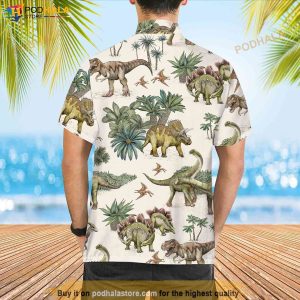 Dinosaur Hawaiian Shirt Summer Dinosaur Lover Short Sleeve Button Up Shirt 3