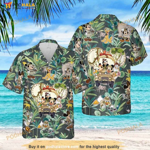 Disney Animal Kingdom Mickey and Friends Hawaiian Shirt, Safari Mode Hawaii