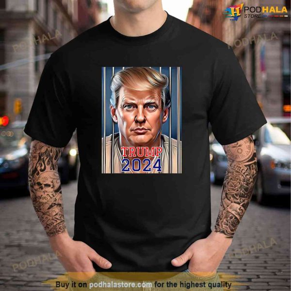 Donald Trump Indicted Lock Him Up Jail Arrest Trump Mugshot Trump Shirt
