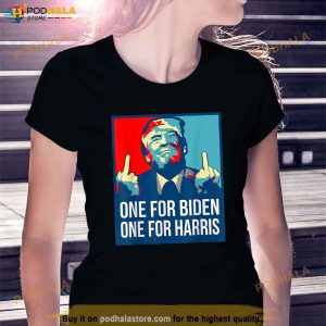 Donald Trump Middle Finger Biden Harris America Republican Shirt 3